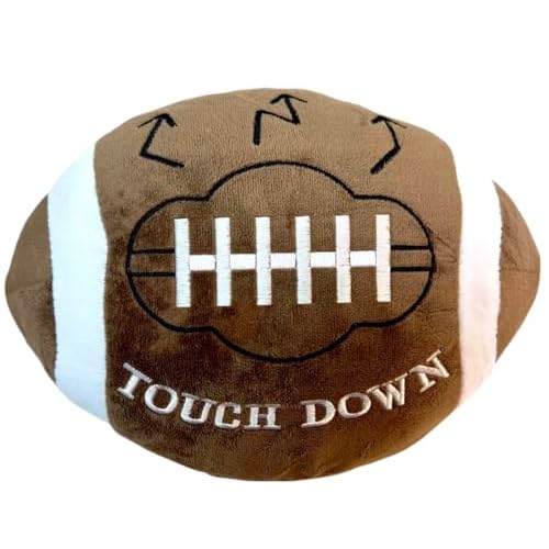 GiftExpress 2 Pack Football Plush Pillows - 12" Soft Fluffy Cotton Stuffed Football Shaped Throw Cushion Decor - Cuddly Game Day Sports Gifts for Kids & Adults