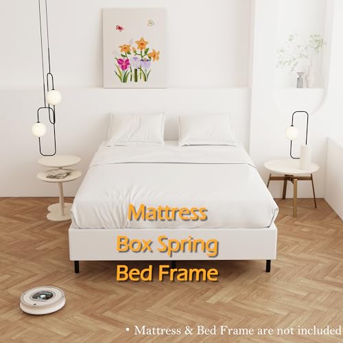 Maenizi 9 Inch Queen Box Spring Bed Base with Fabric Cover – Sturdy & Noise-Free