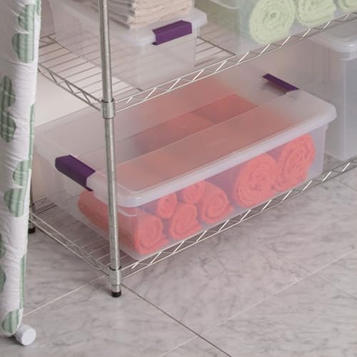32 Quart ClearView Plastic Storage Box - Pack of 6, Latch Lid Organizers