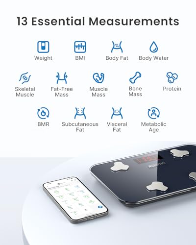 RENPHO Travel Body Fat Scale with BMI & Muscle Mass - Portable Smart Health Monitor