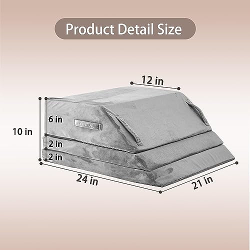 Jakoola 24" Adjustable 3-Height Leg Elevation Pillow for Blood Circulation & Swelling Relief