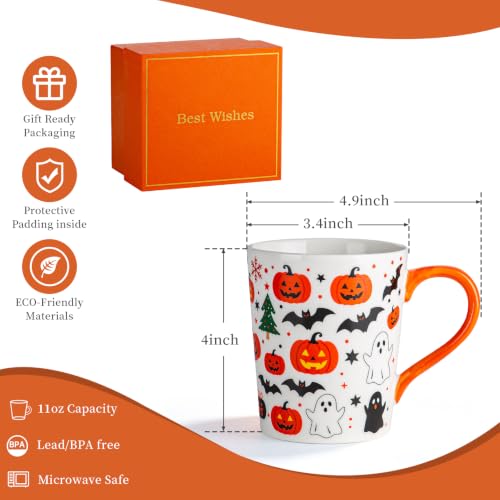 Halloween Mug 11 Oz Ceramic Nightmare Before Christmas Pumpkin Ghost Gift Box Fall Decor