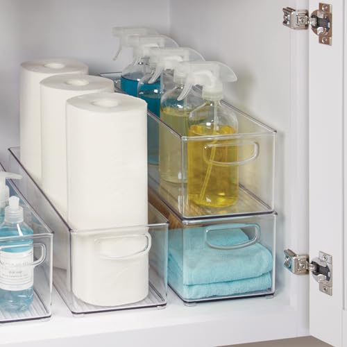 Set of 2 Clear Stackable Pantry Storage Bins with Handles - iDesign