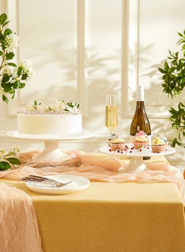 12.6-Inch Porcelain Cake Stand | Elegant White Dessert Display for Weddings & Parties