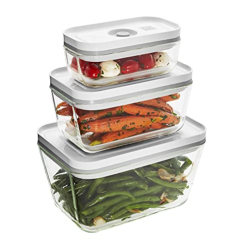 Zwilling Fresh & Save 3-Piece Glass Food Storage Container Set with Vacuum Seal