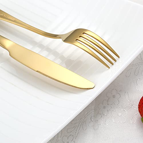 Aisoso Gold Silverware Set 40-Piece Service for 8 - Stainless Steel Flatware