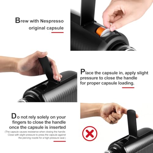 CUSIMAX Black Single Serve Coffee Machine for Nespresso Capsules