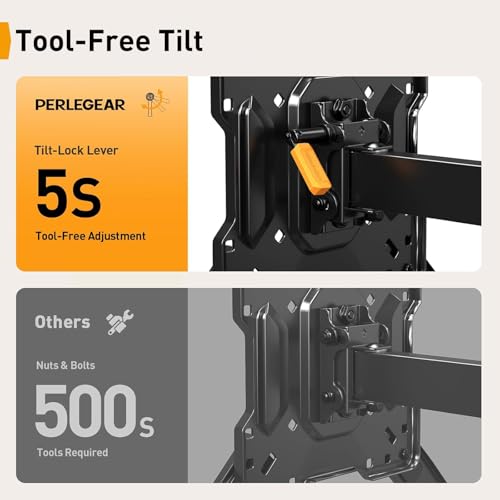 Perlegear Long Arm TV Wall Mount for 32-65 Inch Screens, 37.4" Extension