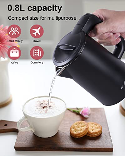 8-Cup Electric Kettle 0.8L Stainless Steel Fast Boil Portable Water Heater