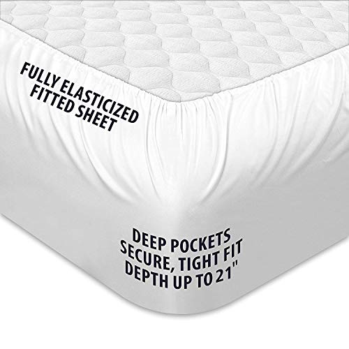 COONP Queen Mattress Topper - White Extra Thick Cotton Pillow Top Bedding