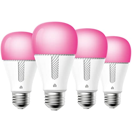 4 Pack Dimmable Smart WiFi Light Bulbs 1000LM A19 RGB White Compatible Alexa Google