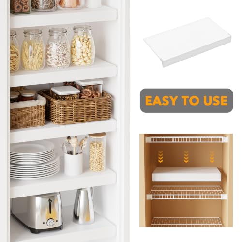 SpaceAid Wire Shelf Covers for Pantry Racks - White 24W x 16D, 4 Pieces