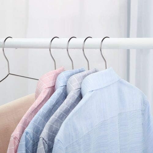 OIKA Heavy Duty Stainless Steel Hangers - Space-Saving Non-Slip Design for Coats, Dresses & More | 30 Pack