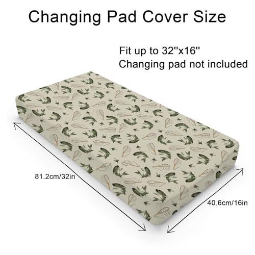 Vintage Bass Fishing Baby Changing Pad Covers for Boy Girl 32''x16'' Lake Fish Fitted Diaper Change Table Pad Sheets Neutral Fishing Lovers Gift Comfort Soft Breathable Baby Changing Table Mats