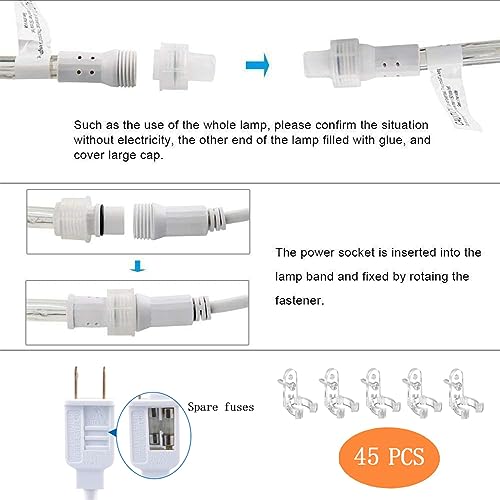 150ft LED Rope Lights Outdoor, 1080 Connectable and Flexible Tube