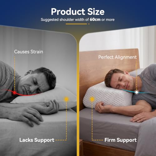 High Profile Thick Firm Support Bed Pillow for Heavy & Big Guys - 6.3" Height
