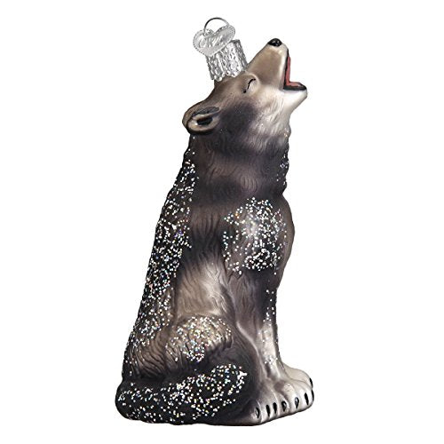 Old World Christmas Howling Wolf Glass Ornament for Tree – Wolf Variation