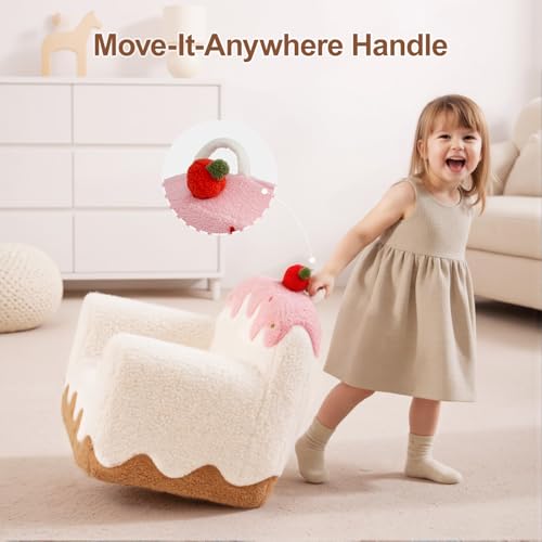 OUOZZZ Kids Chair Comfy for Girls 1-6 Years Old, Soft Sherpa Toddler