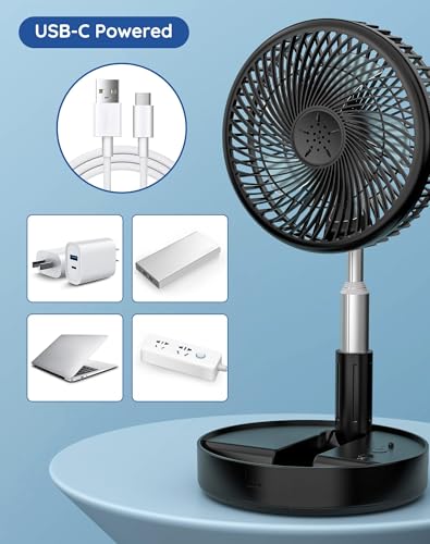 Portable Rechargeable Fan, 7200mAh Battery Operated Fan with Remote