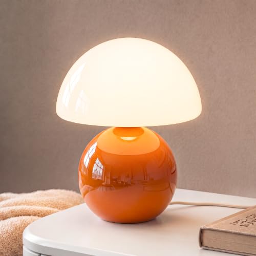 Dawnwake Orange Mushroom Table Lamp - Small Dimmable Bedroom Night Light