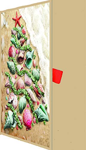 Lux Press Boxed Christmas Cards with Glitter Embellishment & Coordinating Envelopes – Shell Tree Design, 14 Cards