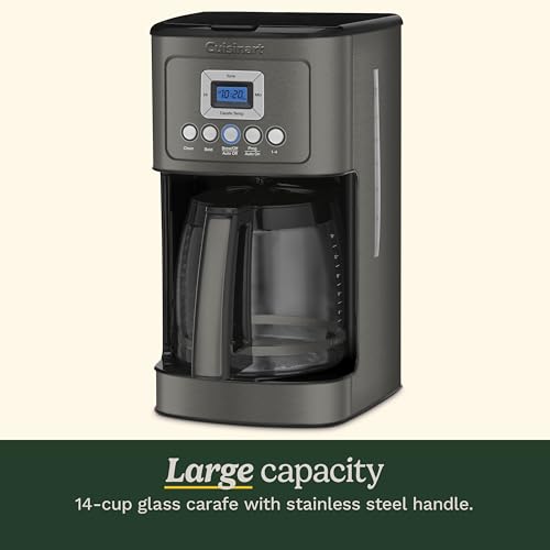14-Cup Programmable Coffee Maker with Glass Carafe, Brew Strength Control, Black Stainless