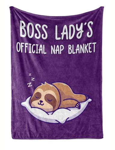 Violet Huglanket Boss Lady Gift – Funny Nap Blanket for Women, 60 x 80 inches