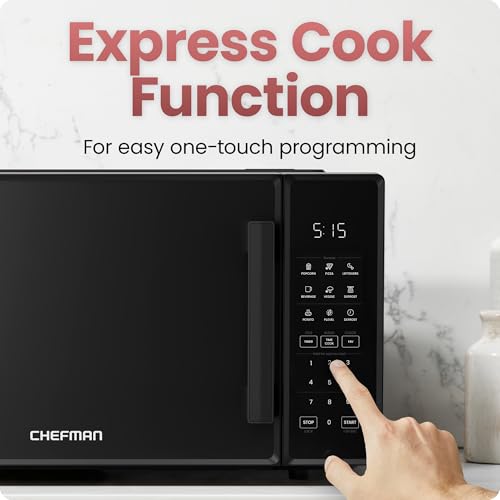 Chefman 1.1 Cu. Ft. 1000W Countertop Microwave Oven Black - Compact & Powerful