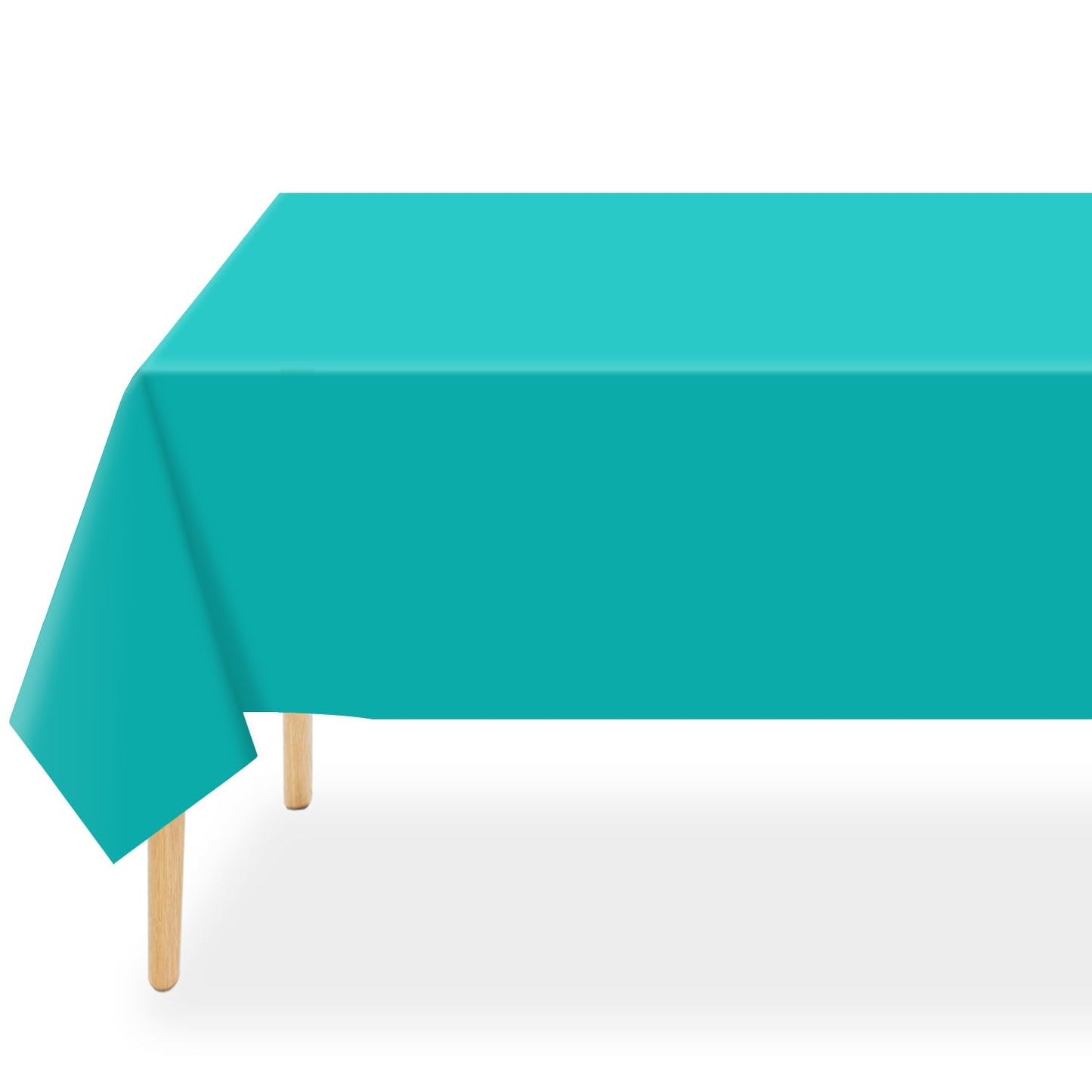 QIKSION Teal Plastic Table Cloth Disposable 3 Pack, 54 x 108 Inch Tablecloths for Easter Party, Summer, Turquoise Rectangle Table Cover