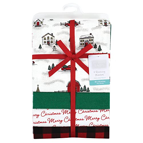 Hudson Baby Unisex Cotton Flannel Receiving Blankets, Christmas