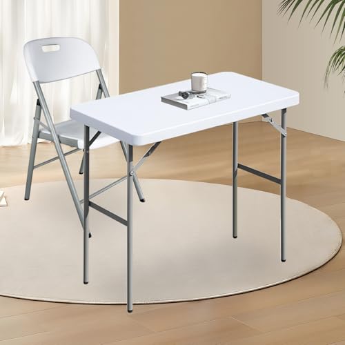 White 2.7ft Folding Plastic Table - Indoor & Outdoor Event Desk