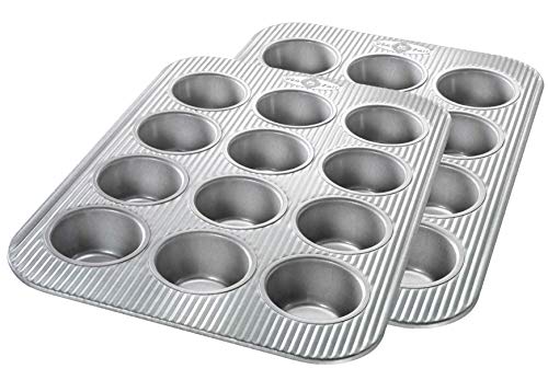 12-Cup Muffin Pan Set of 2 - Nonstick Aluminized Steel Bakeware, USA Pan