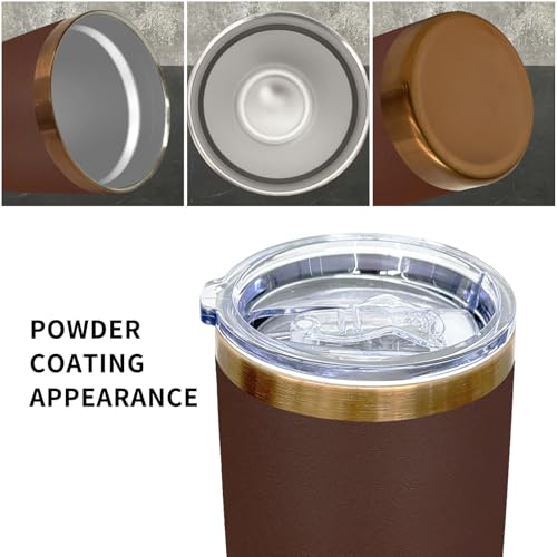 FunTrans 20 oz Insulated Stainless Steel Tumbler with Lid - Coffee / 1 Pack