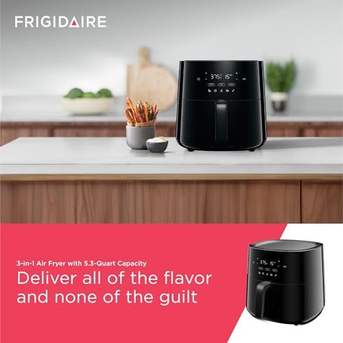 3-in-1 Air Fryer 5.3 QT Capacity - Digital Display, 3 Cooking Modes, Presets - Black