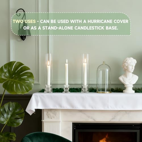 Novyxis 20 Pack Clear Glass Hurricane Candle Holders 12.6" Open Ended for Pillar & LED Candles
