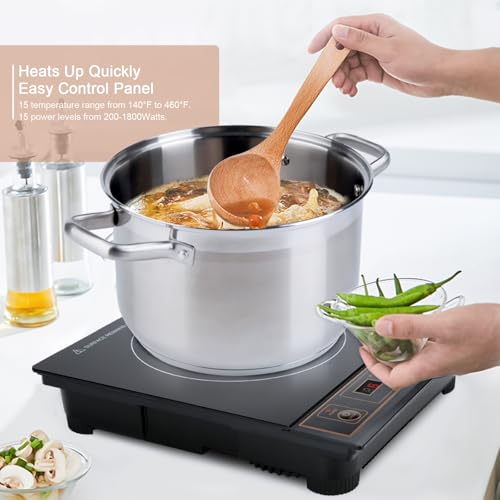 Portable Induction Cooktop 1800W with Digital Timer - Gold 8100MC