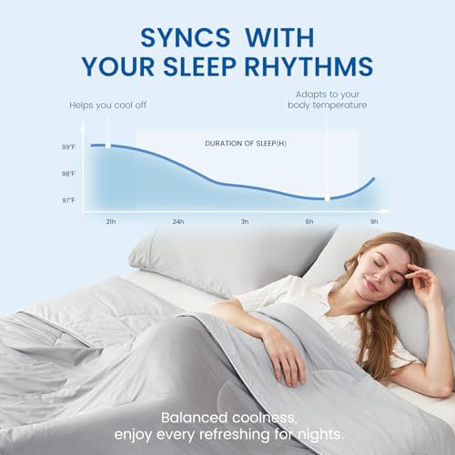 Queen Size Reversible Cooling Comforter - Soft Silky Summer Bed Blanket, Cozy Bliss Grey 90x90