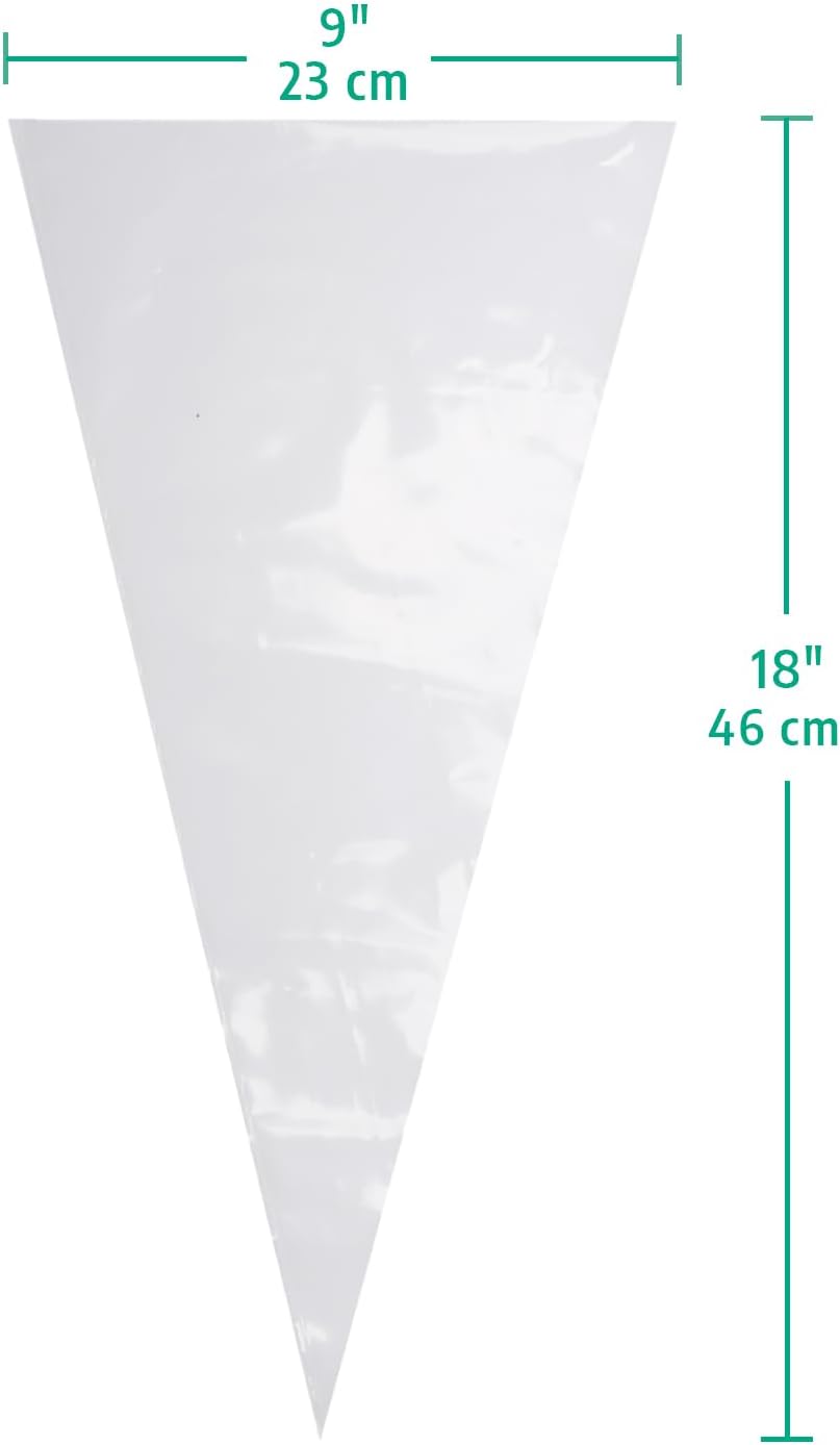 Keenpioneer 18-Inch Disposable Piping Bags - Large Capacity Biobased Cake Decorating Bags | Pack of 100