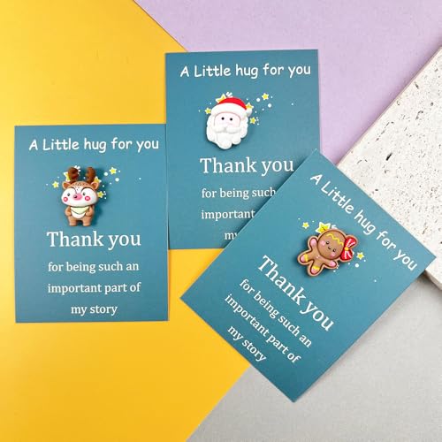 Set of 5 Christmas Pockets Hugs Gifts Bulk Mini Xmas Resin with