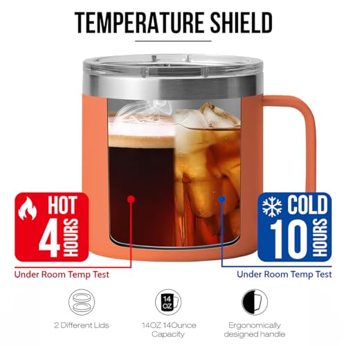 Limima Corgi Facts 14oz Coffee Tumbler with Handle – Funny Dog Gift (Variation: Corgi)