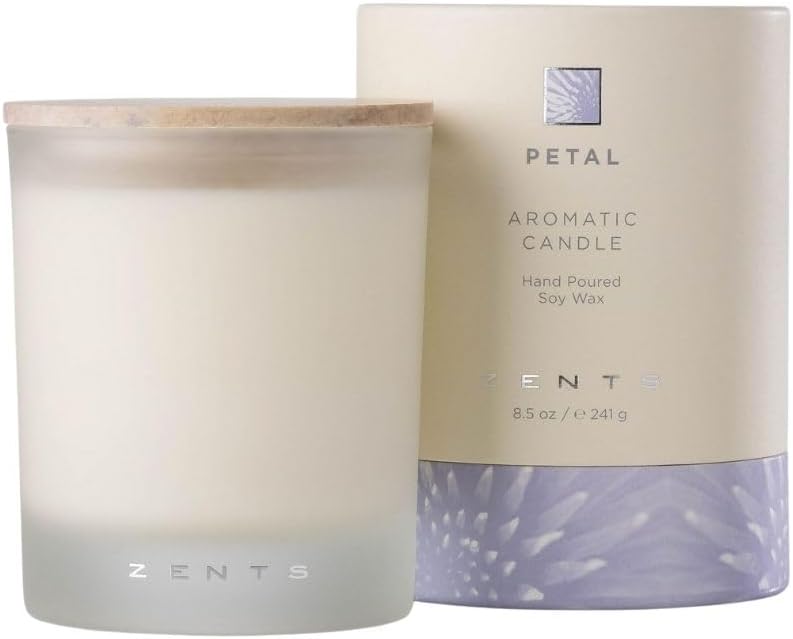 Zents Scented Soy Wax Candle (Earth - Sandalwood & Fir Needle), Large Jar Single Wick, Uplifting Home Decor Accent, 8.5 oz