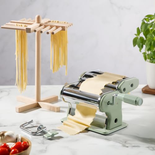 Manual Pasta Maker Machine with Rollers & Cutters for Spaghetti & Fettuccini