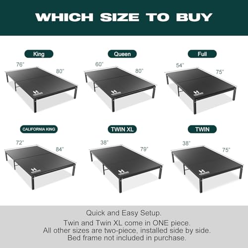 Queen Size Bunkie Board - Heavy-Duty Bed Support for Mattress - 60x80 with Noise-Reducing Cover - Variation Queen-60X80 IN