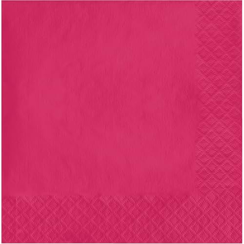 Creative Converting Hot Magenta 50 Count 2-Ply Lunch Napkins - 12.88" x 12.88"