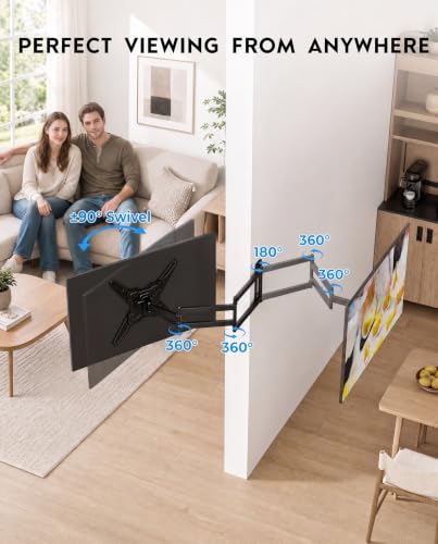 BONTEC Long Arm TV Wall Mount for 26–65 Inch Screens - Full Motion & 37.4" Extension