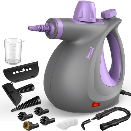 Pressurized Handheld Multi-Surface Steam Cleaner with 12 Accessories - Purple