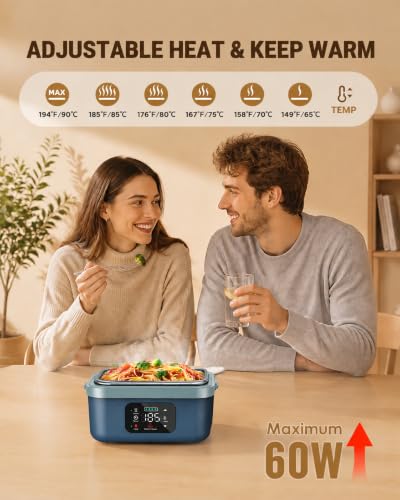 VASG Bluegreen Cordless Heated Lunch Box with 4.3-Cup Steel Container & Accessories