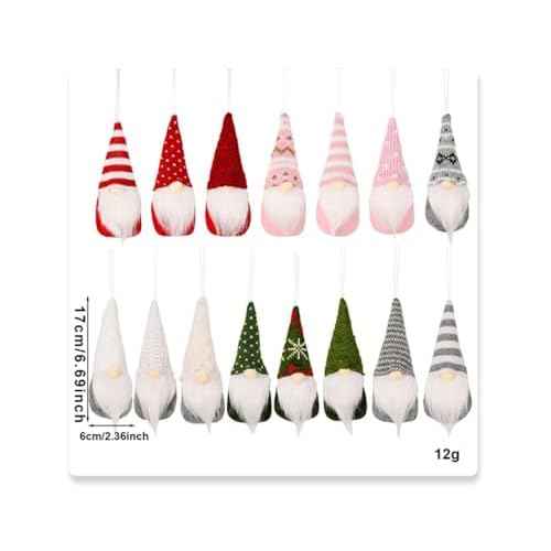 3PCS Christmas Ornaments Hanging Christmas Gnomes Ornaments Swedish Handmade Plush Gnomes Santa Elf Hanging Christmas Tree Decorations Holiday Xmas Decorations Home Christmas Decor (Pink)