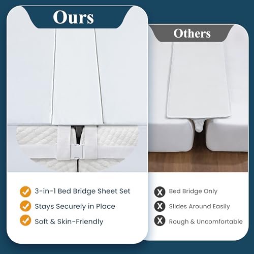 3-in-1 Twin to King Bed Converter with Fitted Sheet & Strap - FeelAtHome