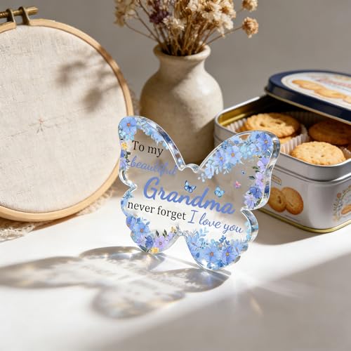 Grandma Birthday Gift Acrylic Keepsake from Grandson - Heartfelt Love Message